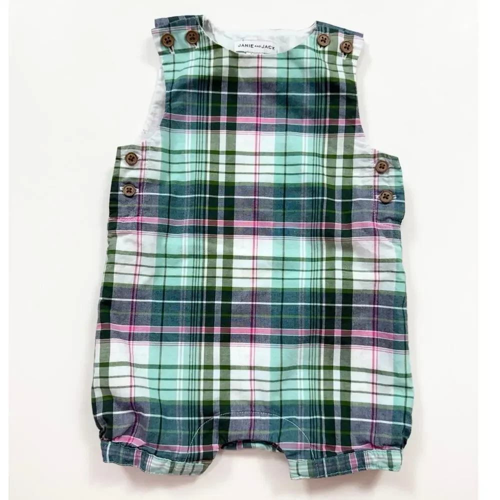 Janie and Jack Plaid Shortall